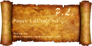 Peszt Lénárd névjegykártya